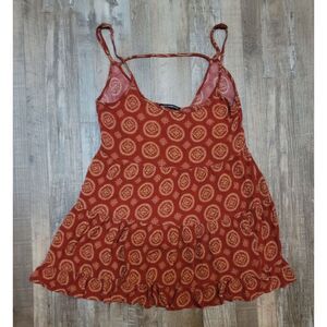 Brandy Melville Jada Dress One Size Red Bandana Medallion Print Backless Mini